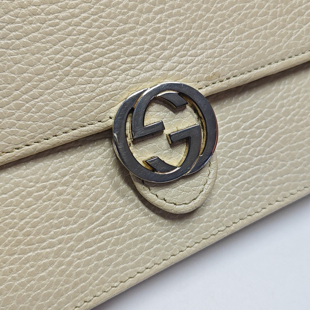 Interlocking G Small Calfskin Beige