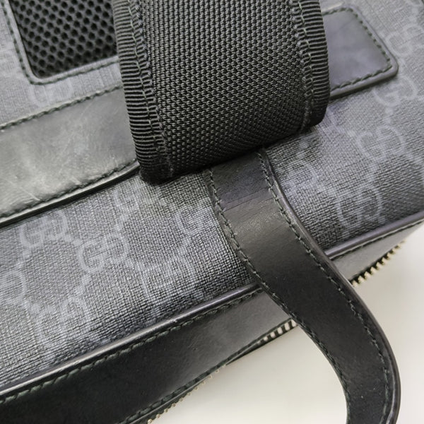 Monogram Coated Canvas Backpack Black