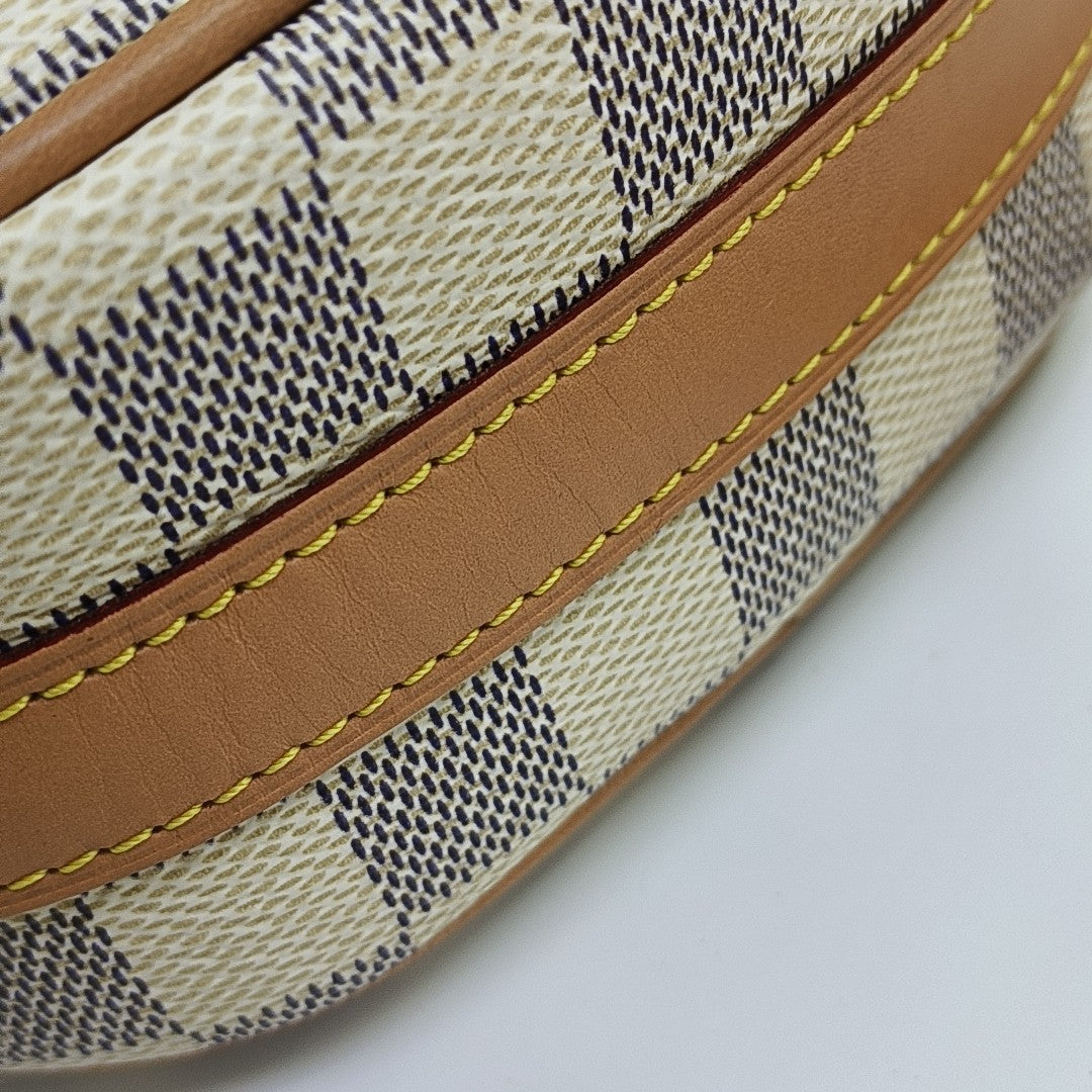 BOITE CHAPEAU PM Damier Azur Coated Canvas White