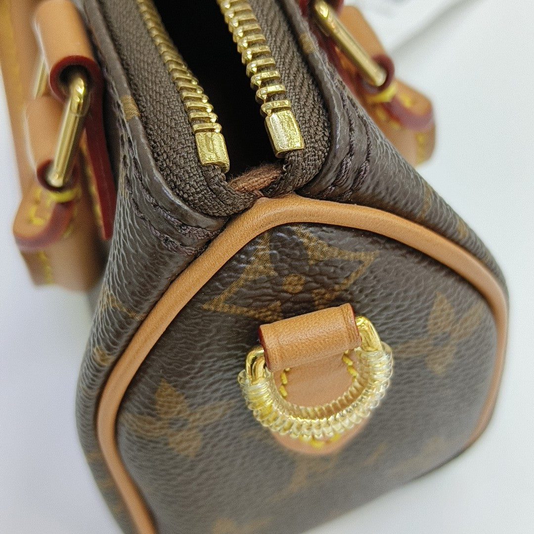 SPEEDY Nano Monogram Coated Canvas Brown