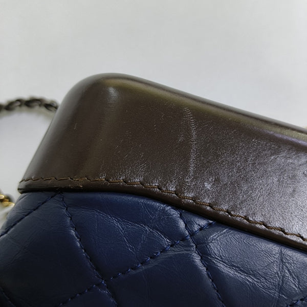 GABRIELLE Small Quilted Calfskin Blue