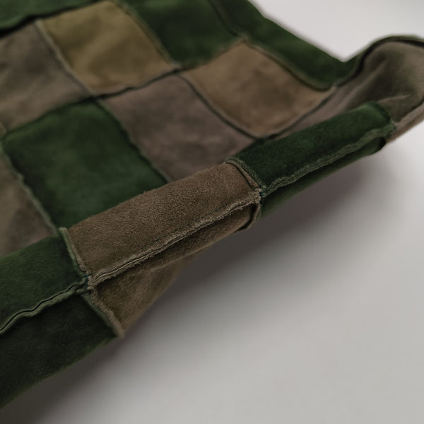 Suede Top Handle Bag Green