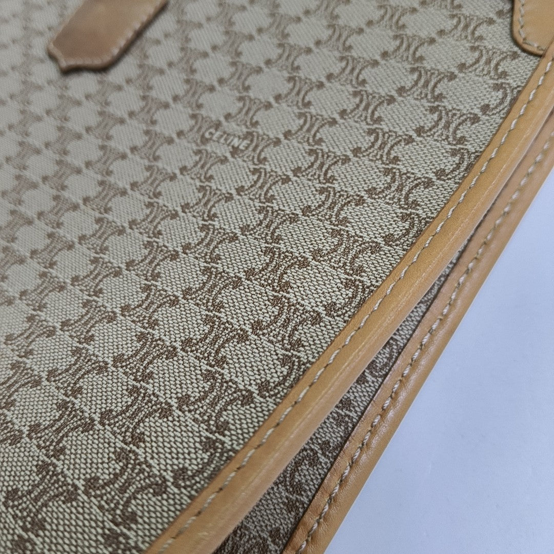 MACADAM CLUTCHE Coated Canvas Beige