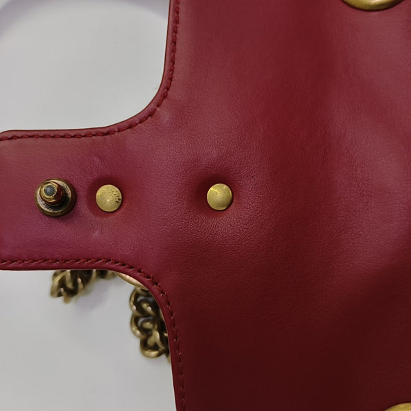 GG Marmont Small Quilted Calfskin Red