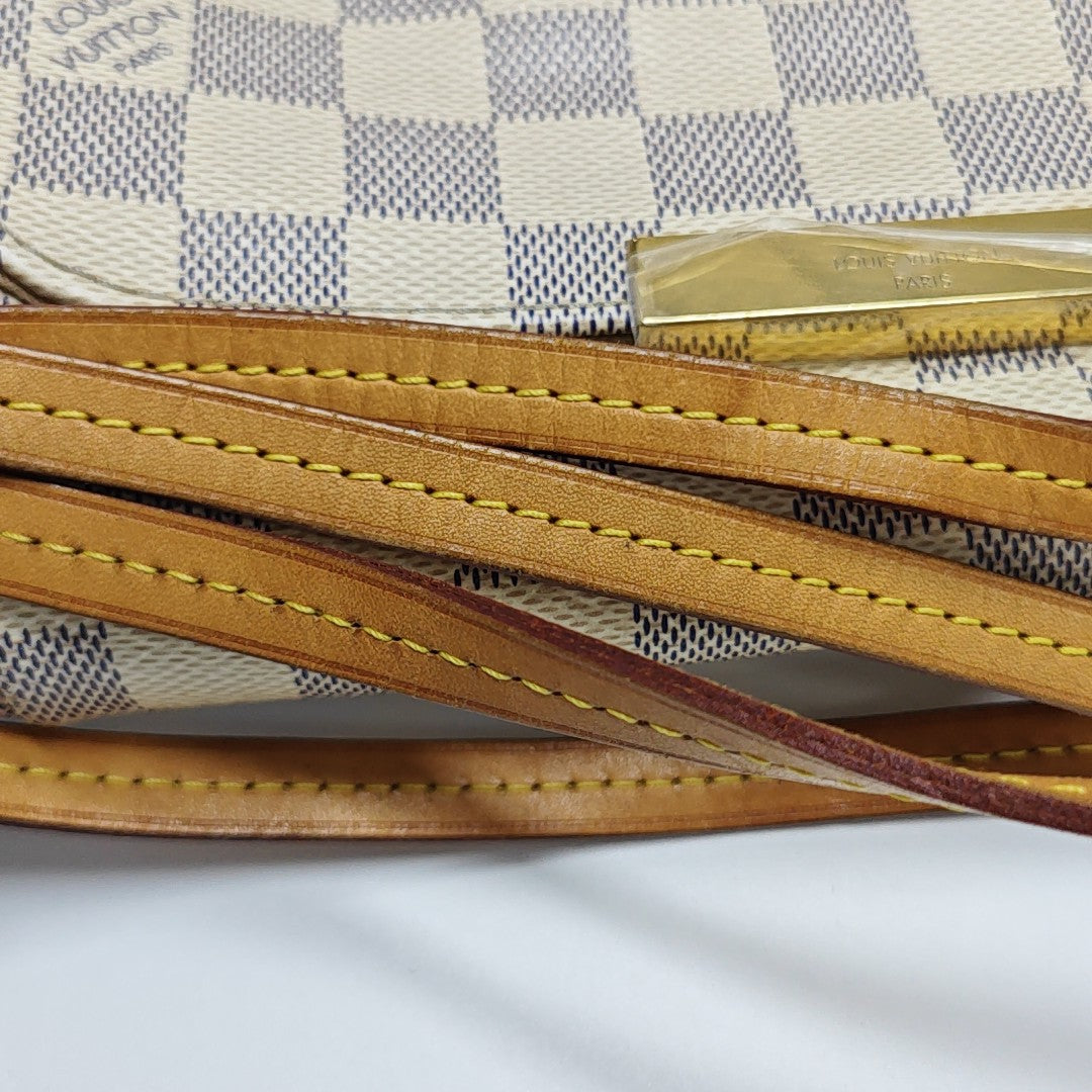 FAVORITE PM Damier Azur Coated Canvas White
