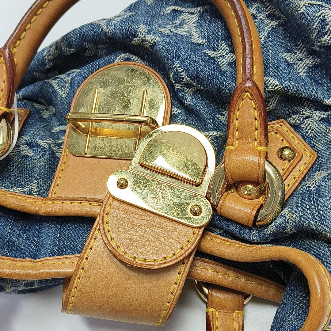 PLEATY Monogram Denim Blue