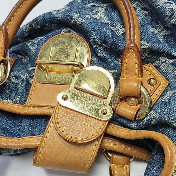 PLEATY Monogram Denim Blue