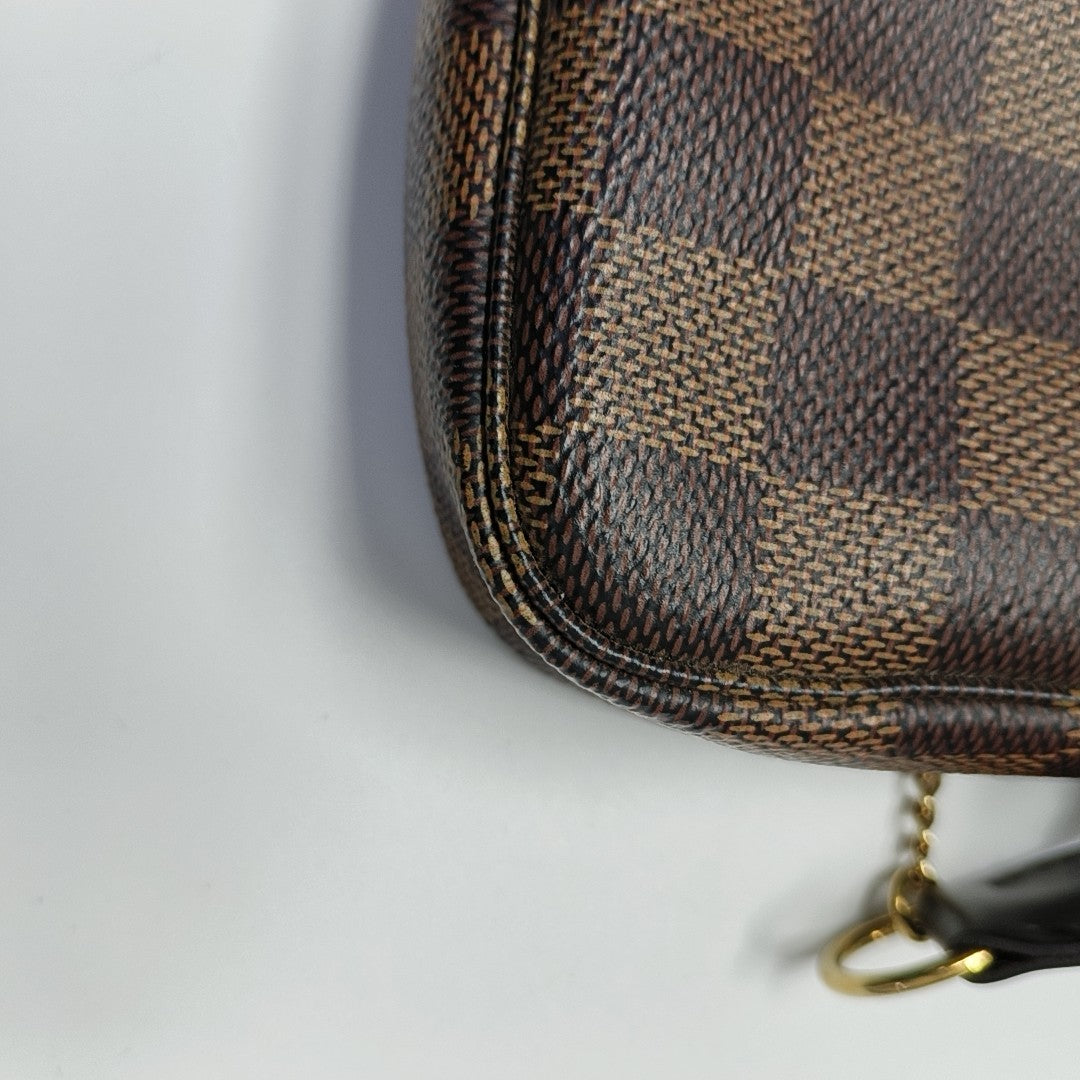 ACCESSOIRES Mini Damier Ebene Coated Canvas Brown