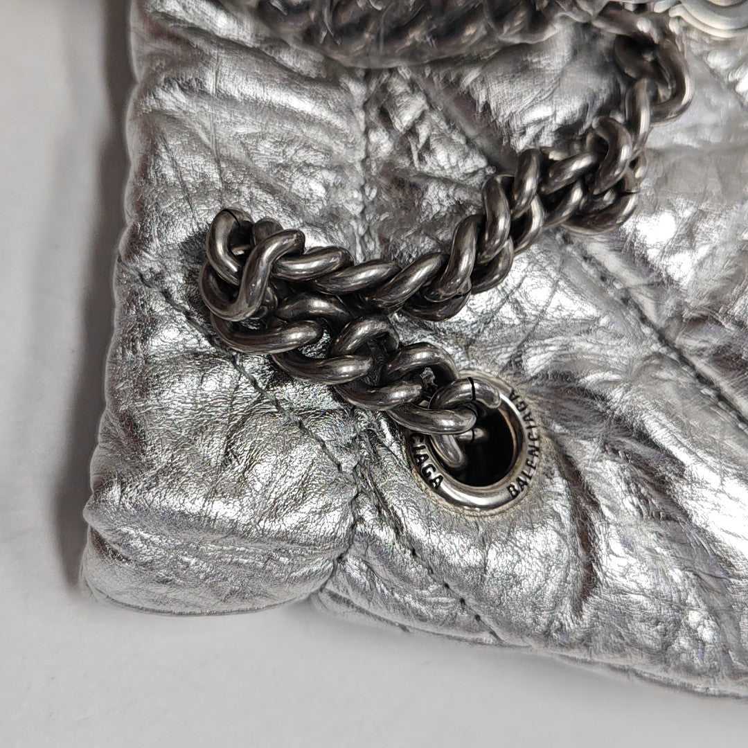 Crush Small Quilted Calfskin Silver