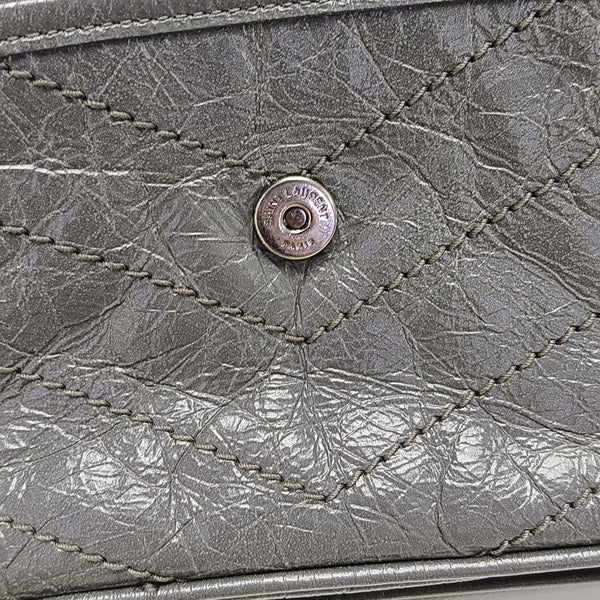 NIKI Small Chevron Calfskin Gray