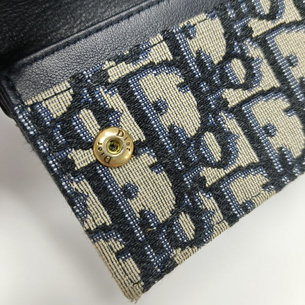 Saddle Mini Oblique Canvas Blue Card Holder