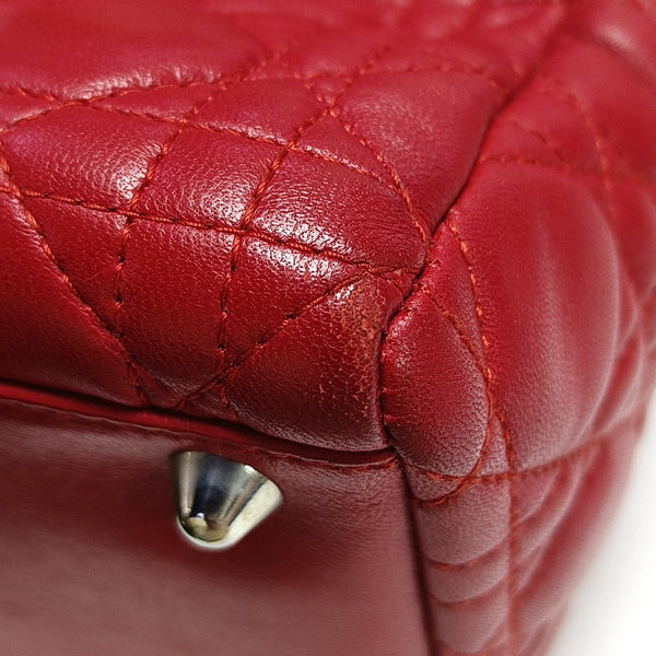 Authenticated pre-owned  Lady Dior Large Lambskin Red - Tote Bag at Looply