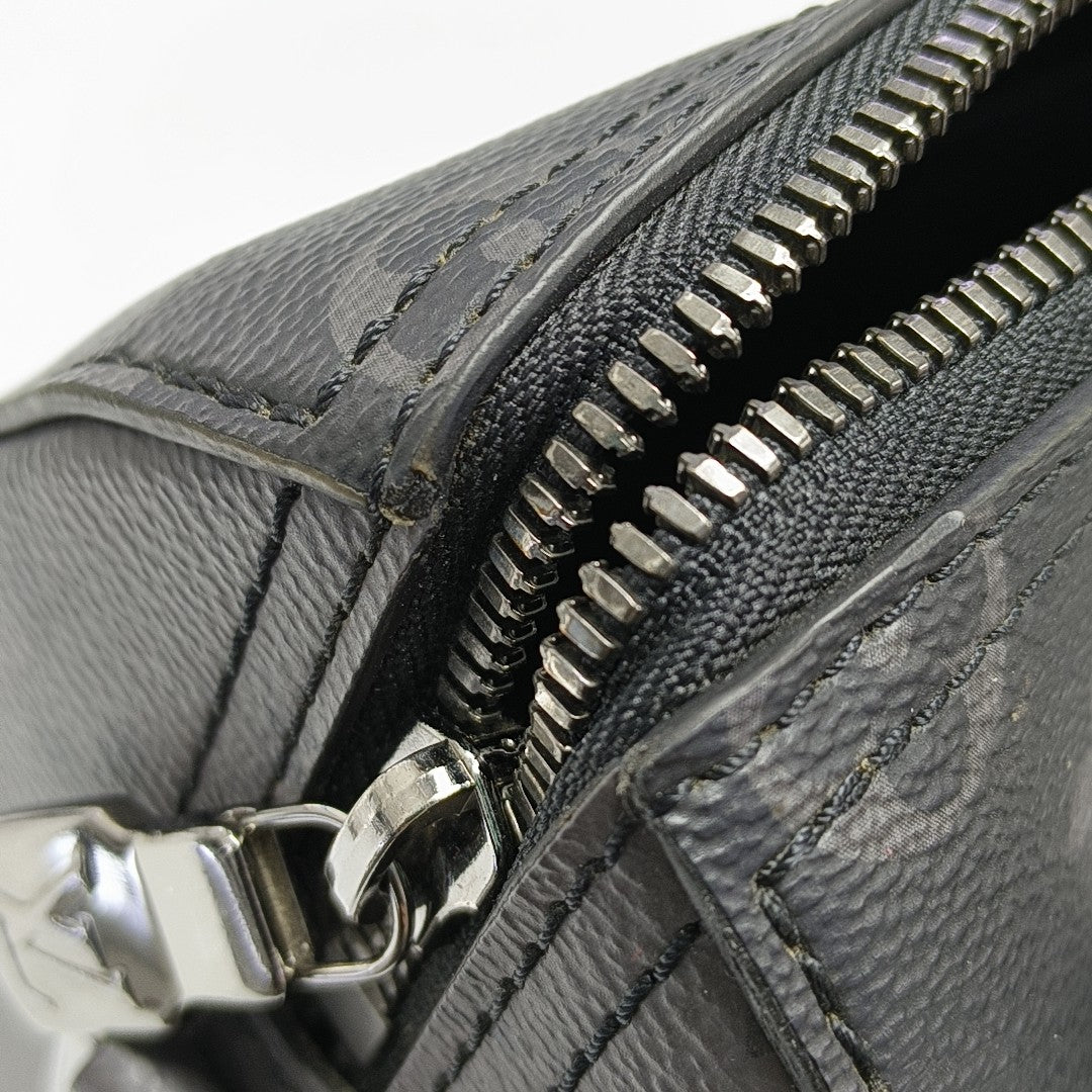 KEEPALL Monogram Coated Canvas Black