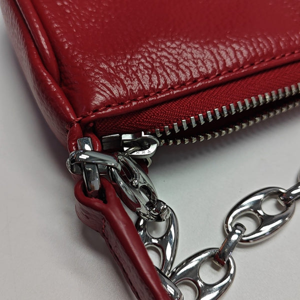 Leather Top Handle Bag Red
