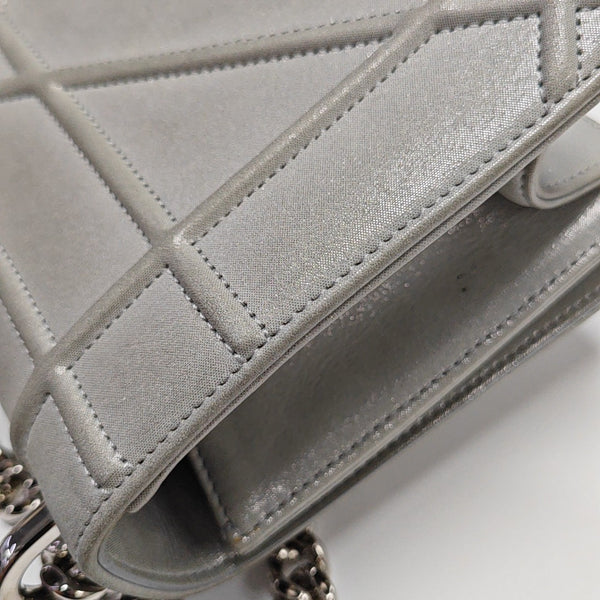 Diorama Small Cannage Calfskin Silver