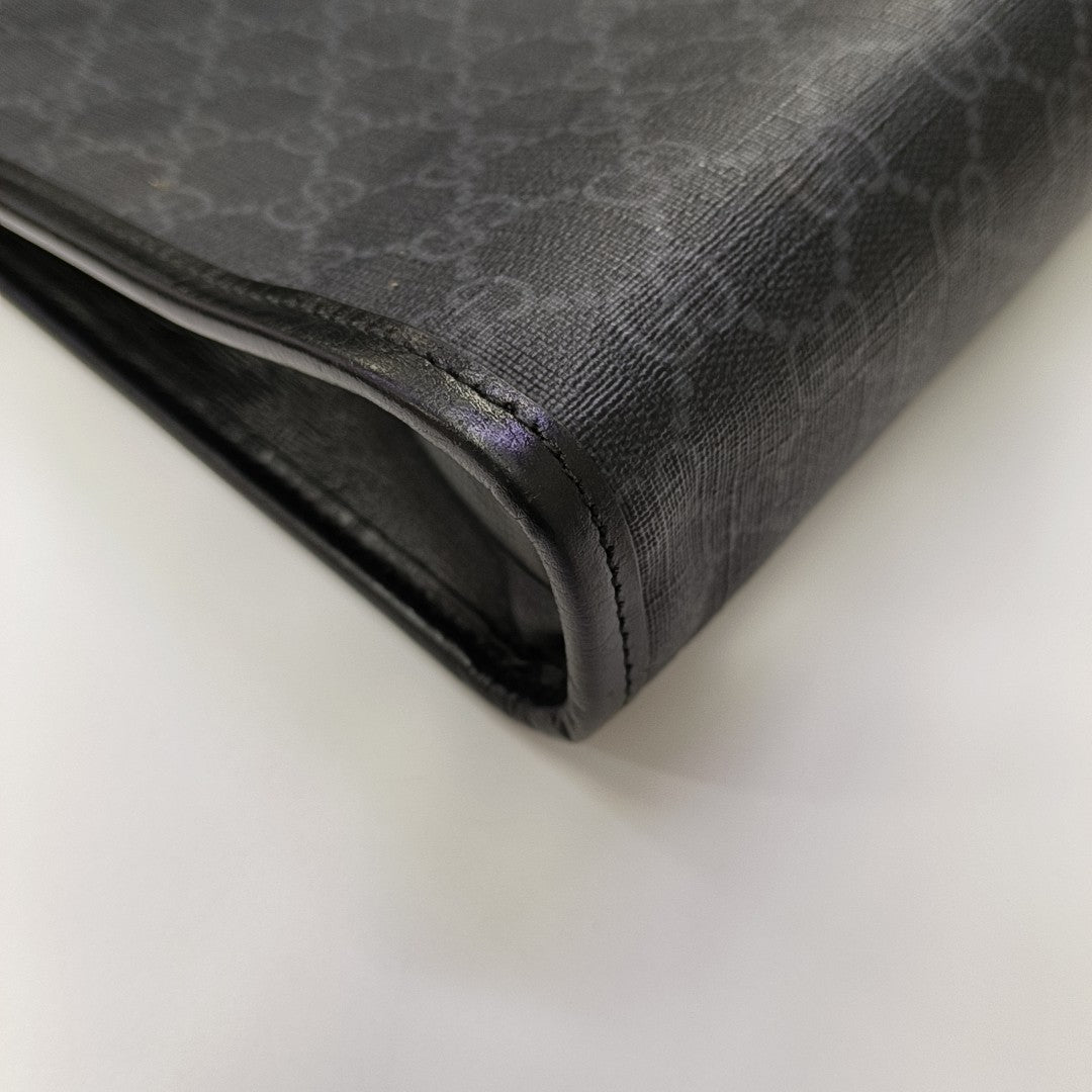 Coated Canvas Clutch Black
