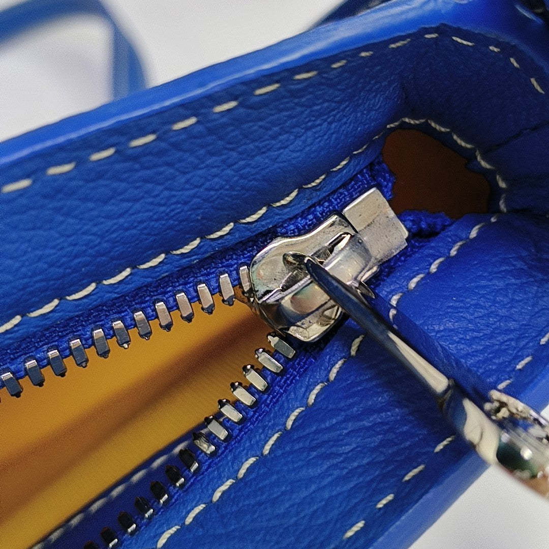 Coated Canvas Shoulder Bag Blue