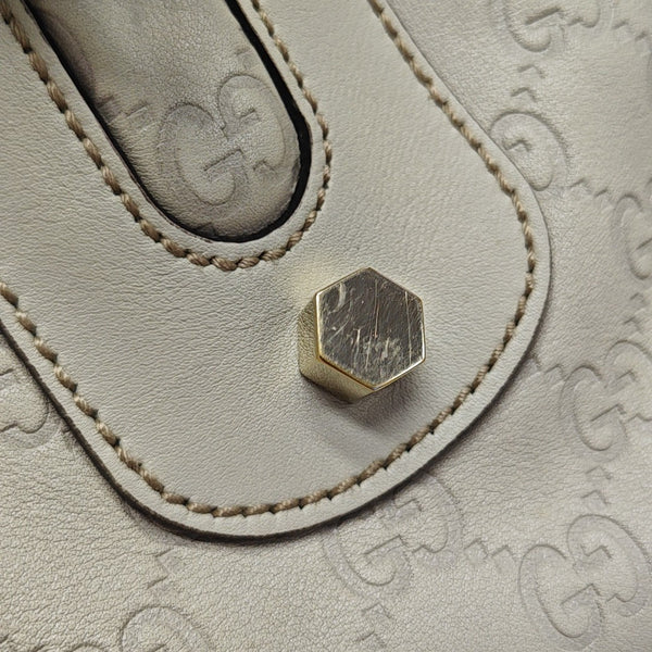 Monogram Calfskin Top Handle Bag White