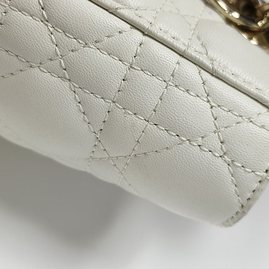 Lady Dior Small Cannage Lambskin White