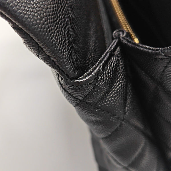 COCO HANDLE Medium Quilted Grained Calfskin Black
