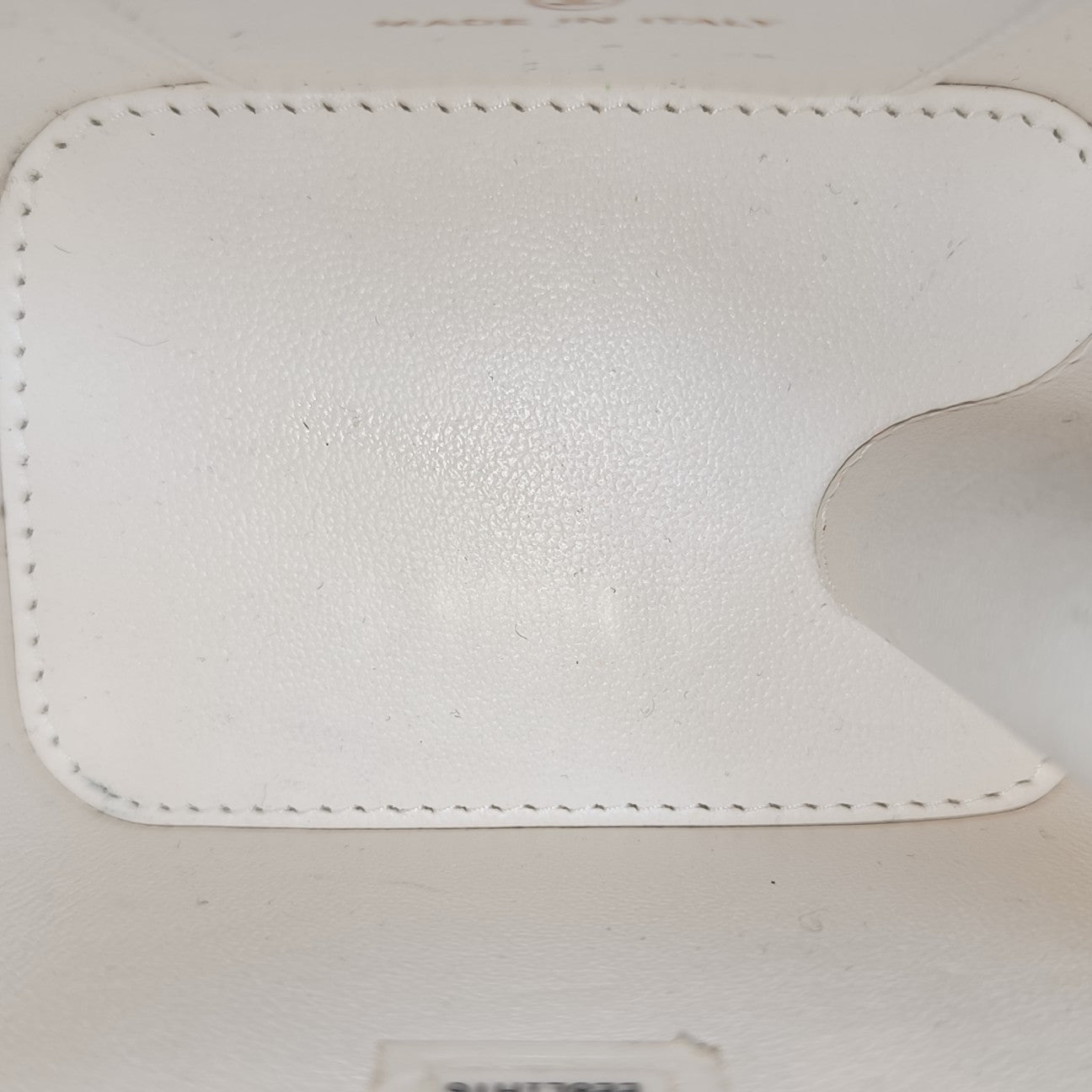 VANITY CASE Small Quilted Grained Calfskin White