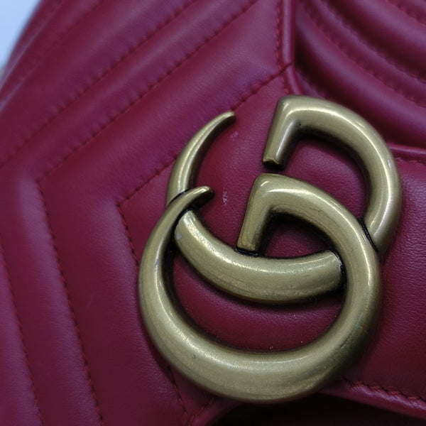 GG Marmont Medium Quilted Calfskin Red