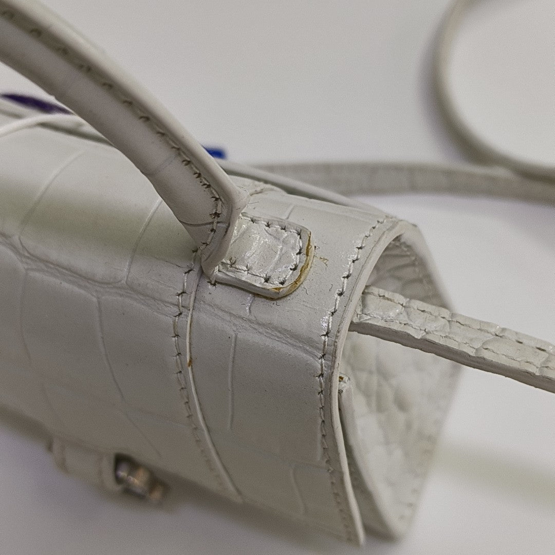 Hourglass Mini Calfskin White