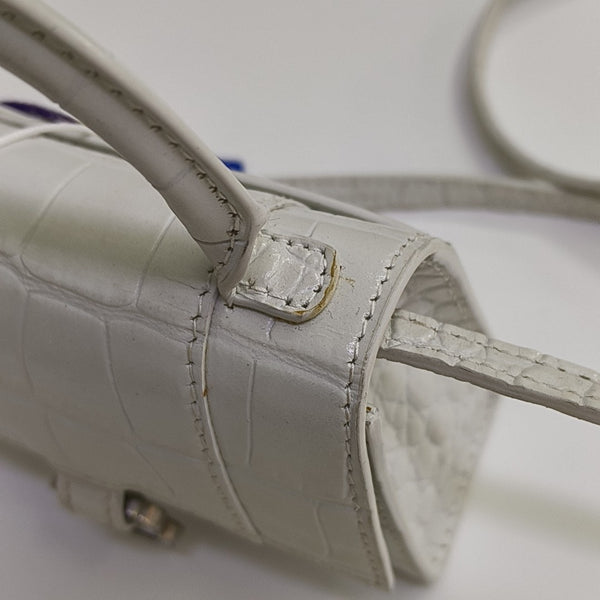 Hourglass Mini Calfskin White