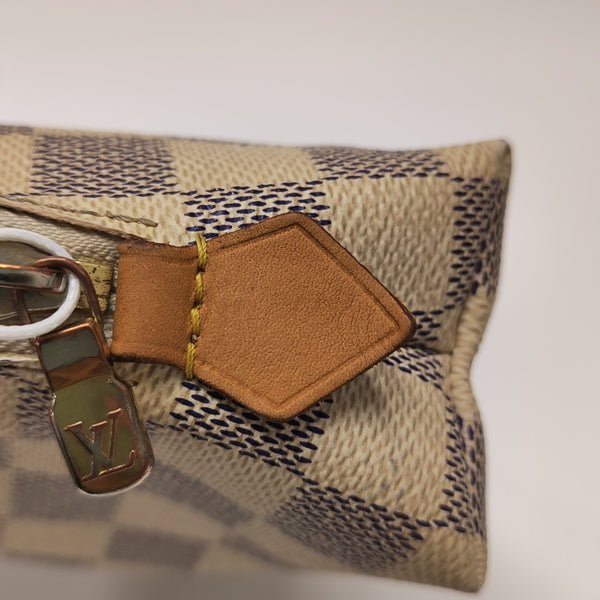 COSMETIC PM Damier Azur Coated Canvas White