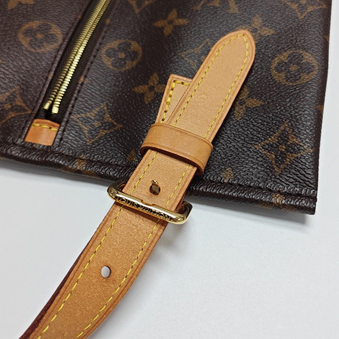 Monogram Coated Canvas Top Handle Bag Brown