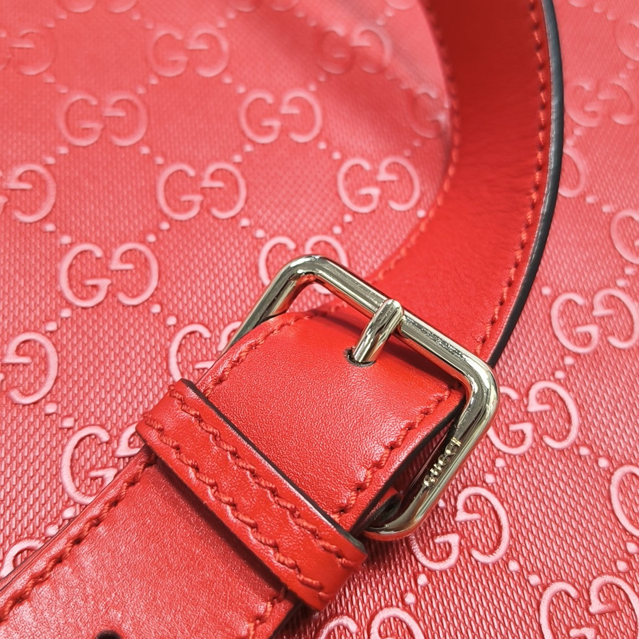 Monogram Calfskin Shoulder Bag Red