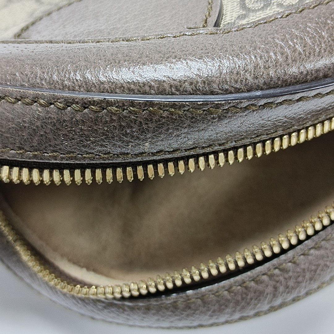 Ophidia Mini Monogram Coated Canvas Beige