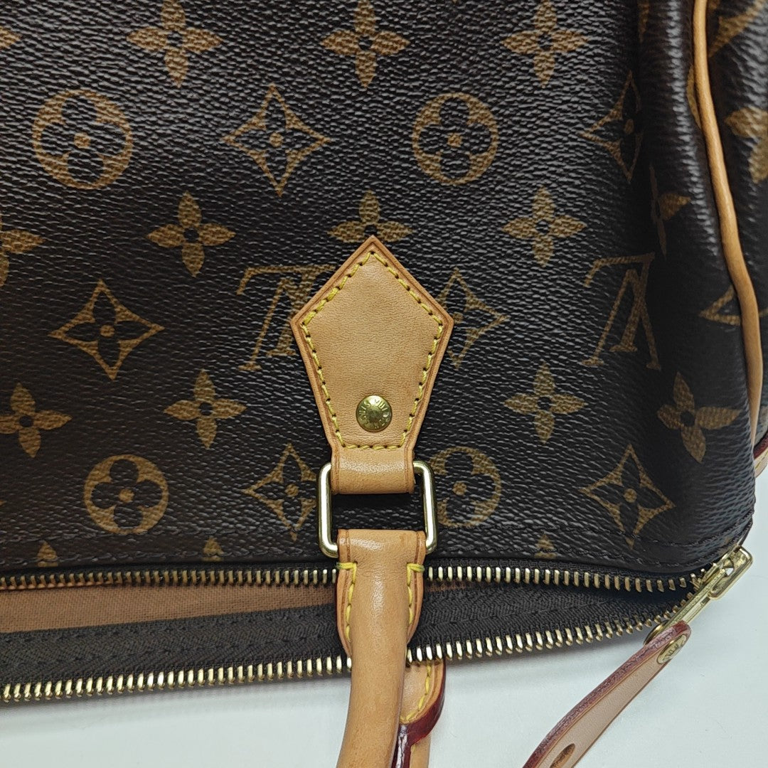 SPEEDY 30 Monogram Coated Canvas Brown