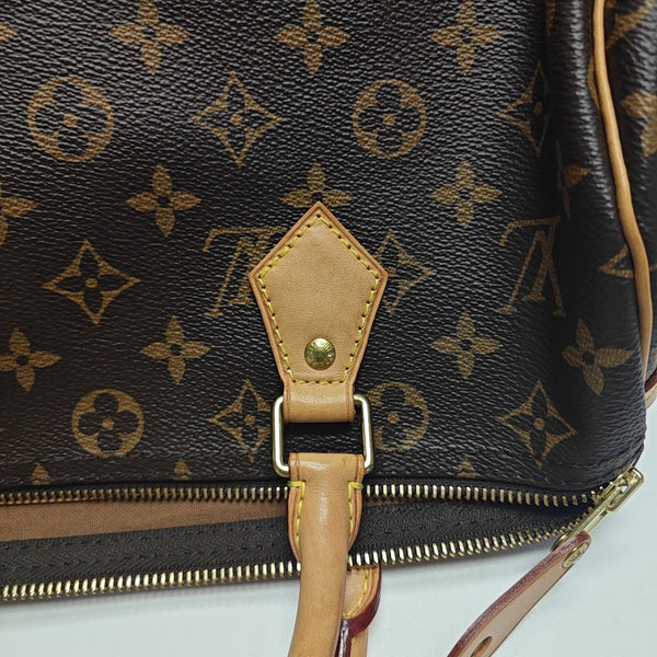 SPEEDY 30 Monogram Coated Canvas Brown
