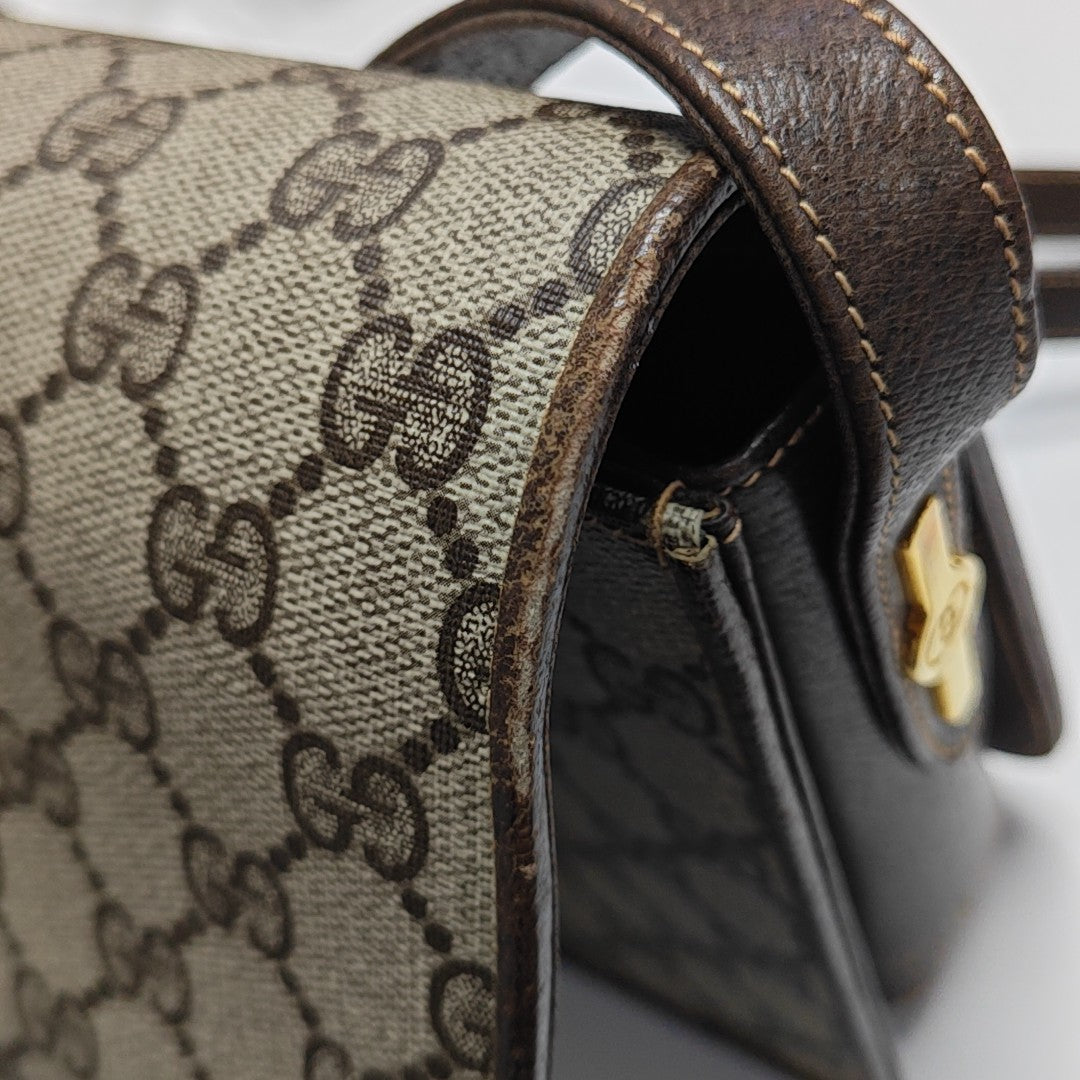 Monogram Coated Canvas Shoulder Bag Brown