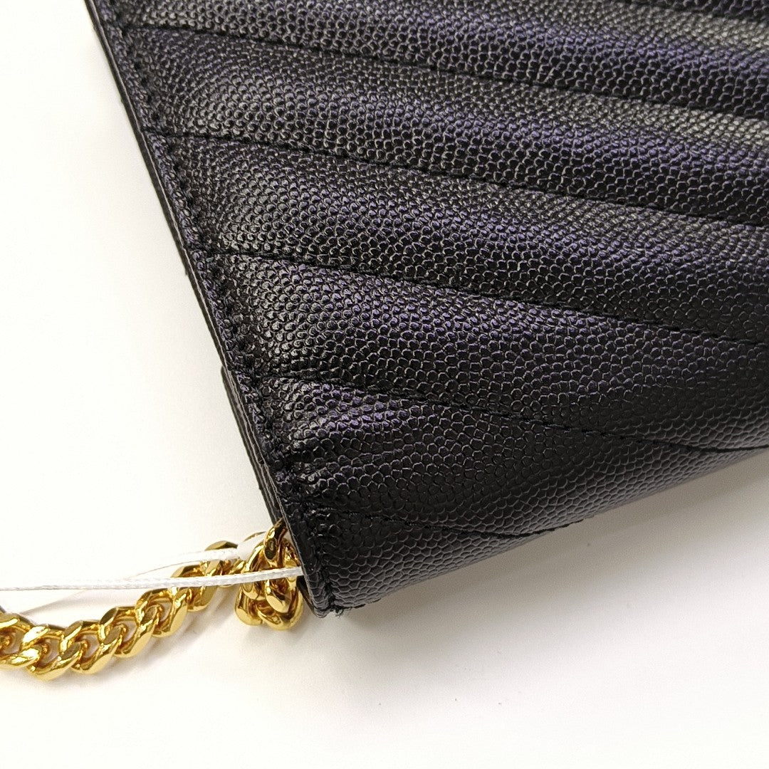 MONOGRAM Chevron Calfskin Black
