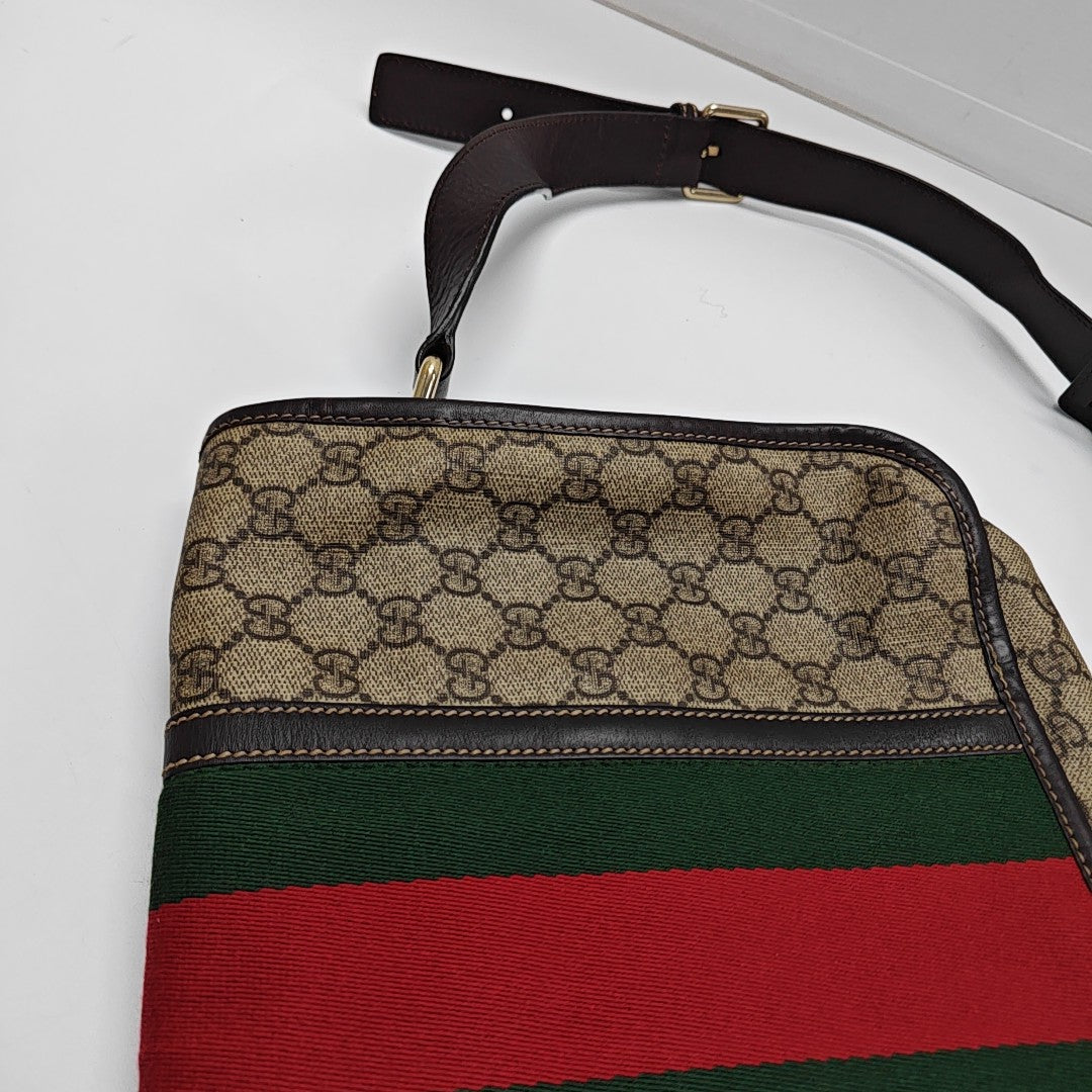 Monogram Coated Canvas Crossbody Bag Beige
