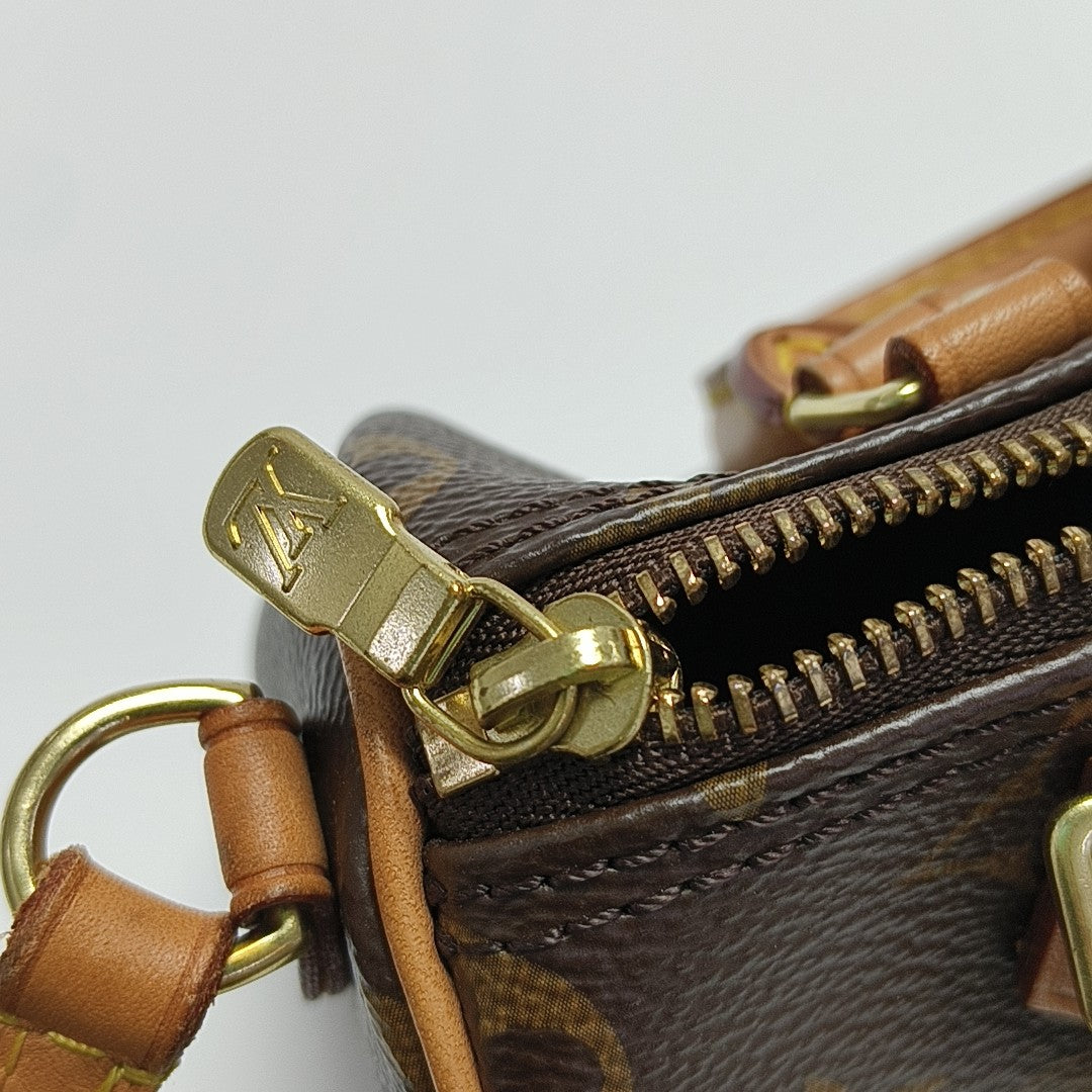 SPEEDY Nano Monogram Coated Canvas Brown
