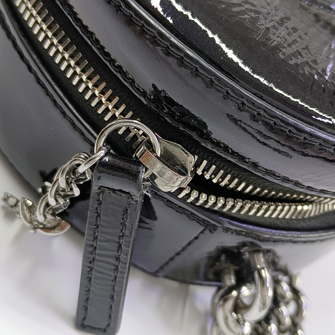 Patent Leather Shoulder Bag Black