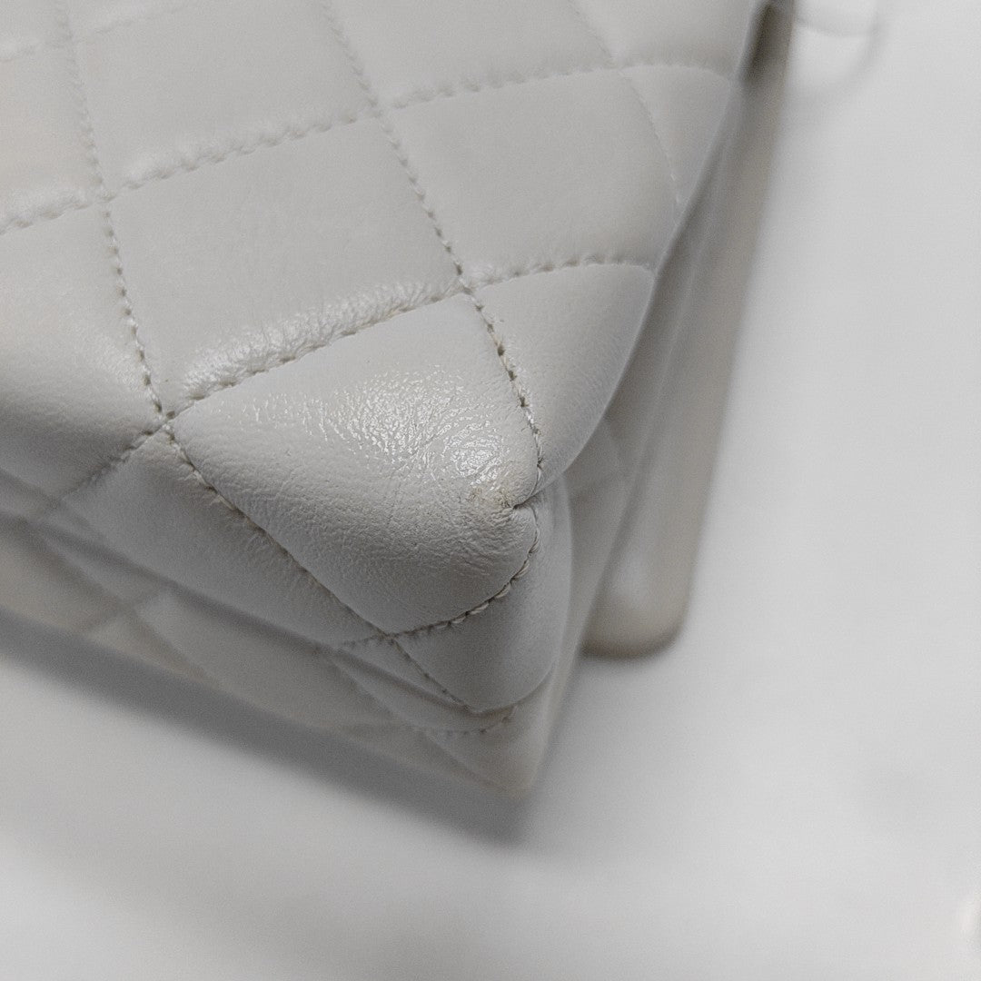 Quilted Lambskin White
