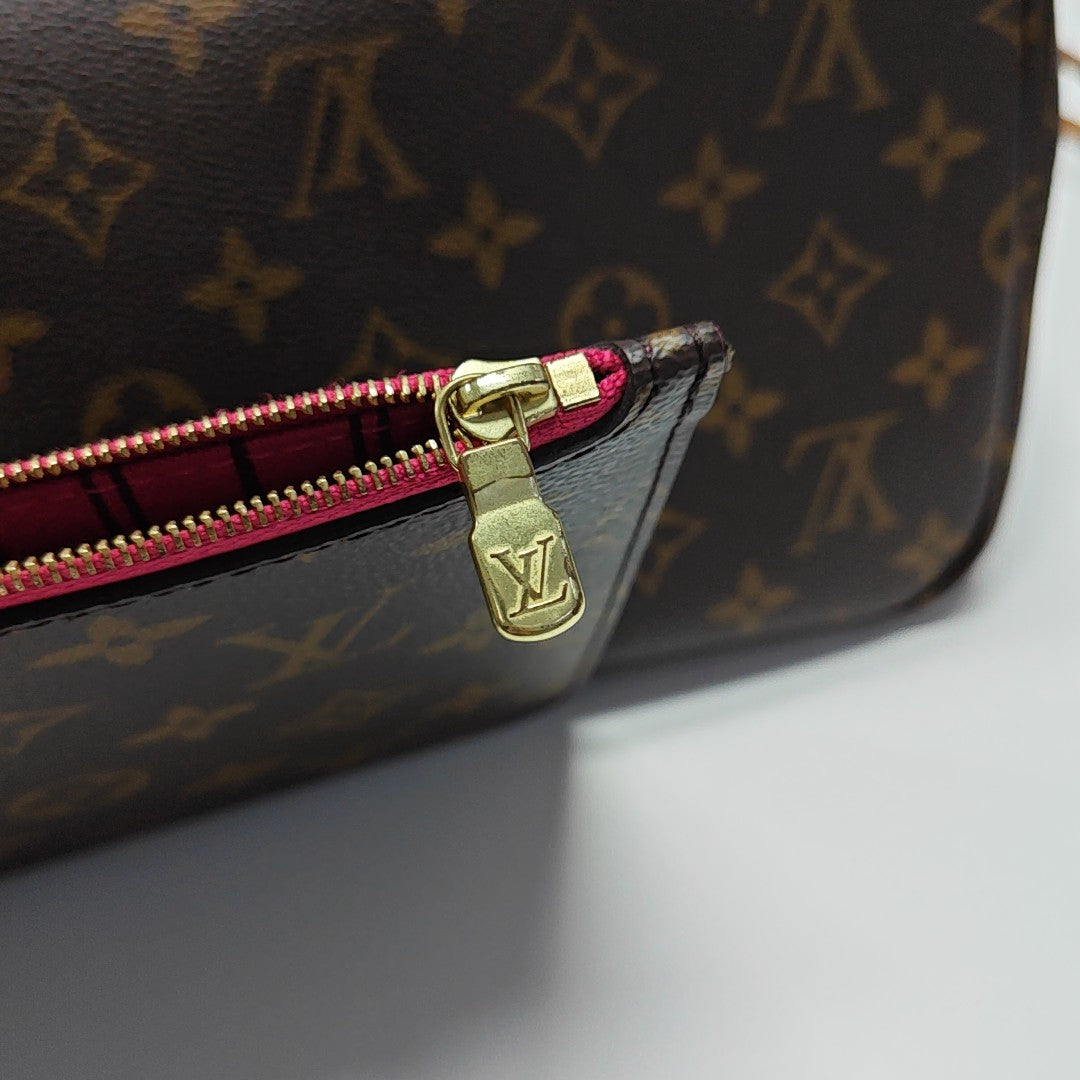 NEVERFULL MM Monogram Coated Canvas Brown