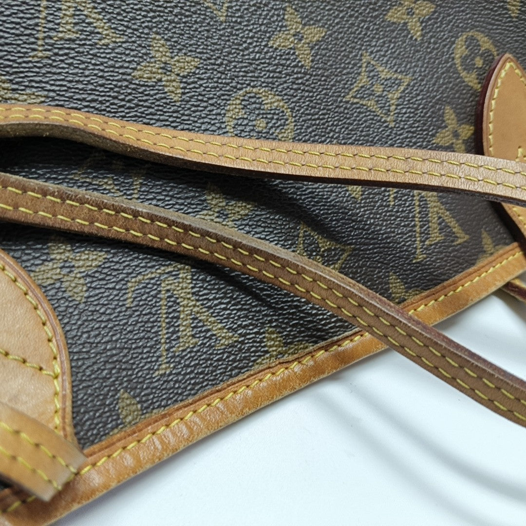 NEVERFULL MM Monogram Coated Canvas Brown