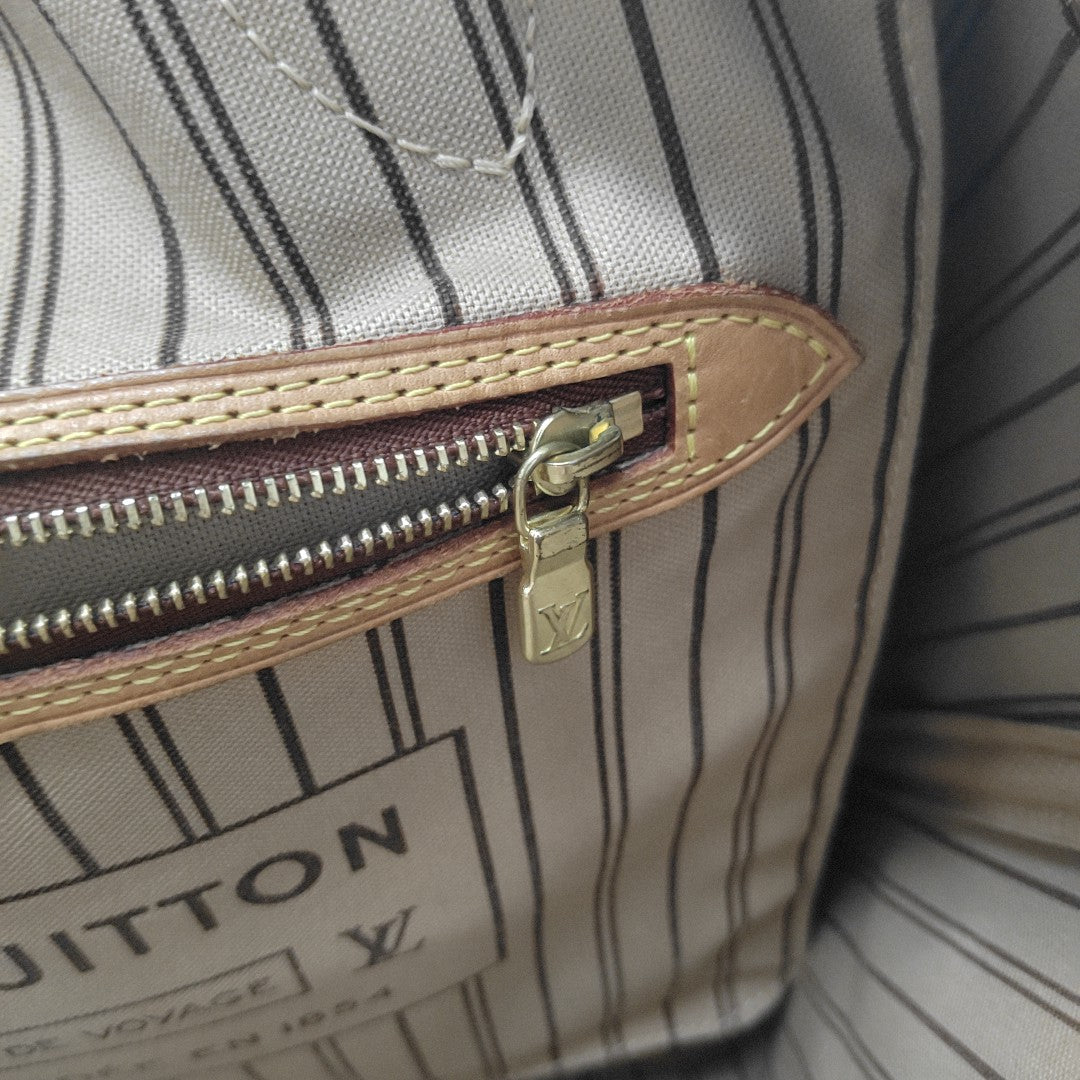 NEVERFULL MM Monogram Coated Canvas Brown