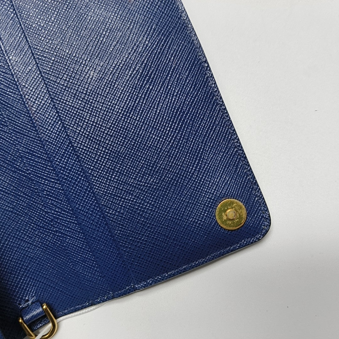 Saffiano Calfskin Shoulder Bag Blue