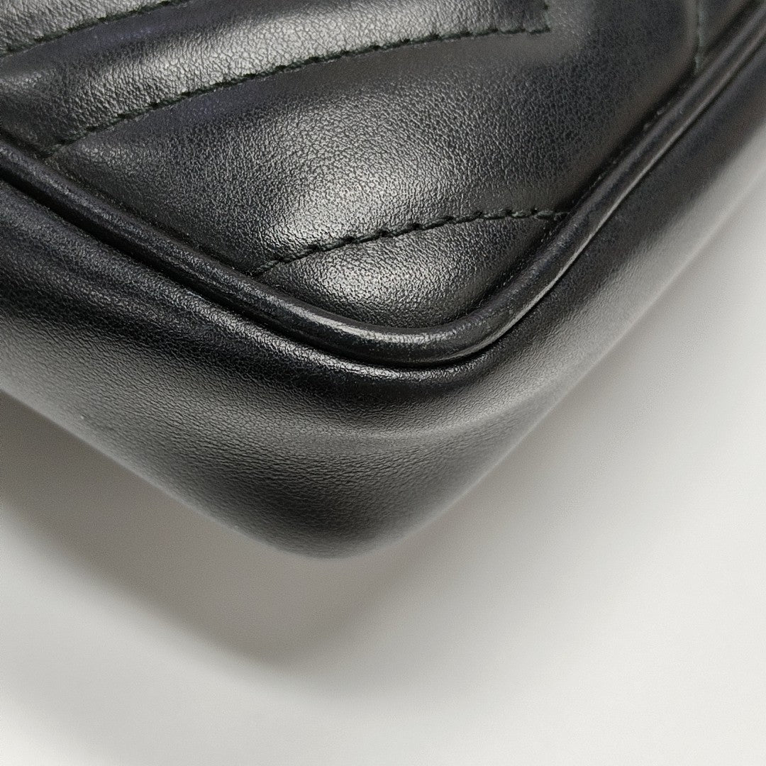 GG Marmont Mini Quilted Calfskin Black