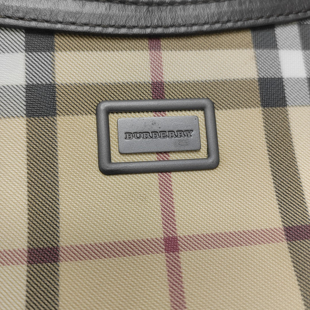 Coated Canvas Top Handle Bag Beige
