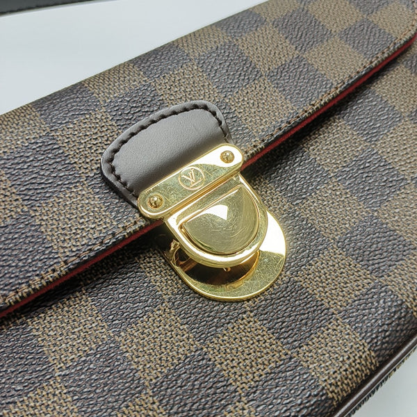RAVELLO Damier Ebene Coated Canvas Brown