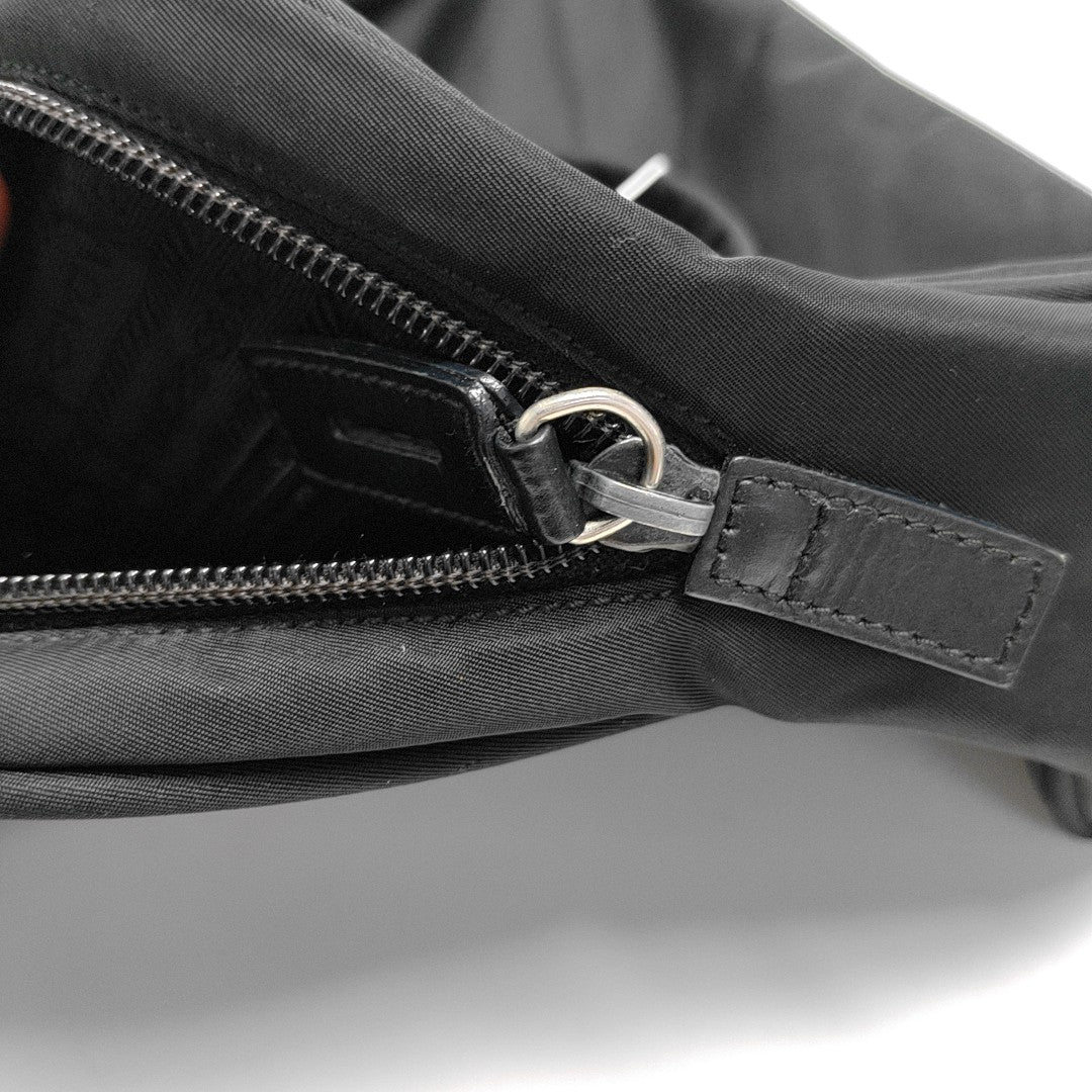 Nylon Top Handle Bag Black