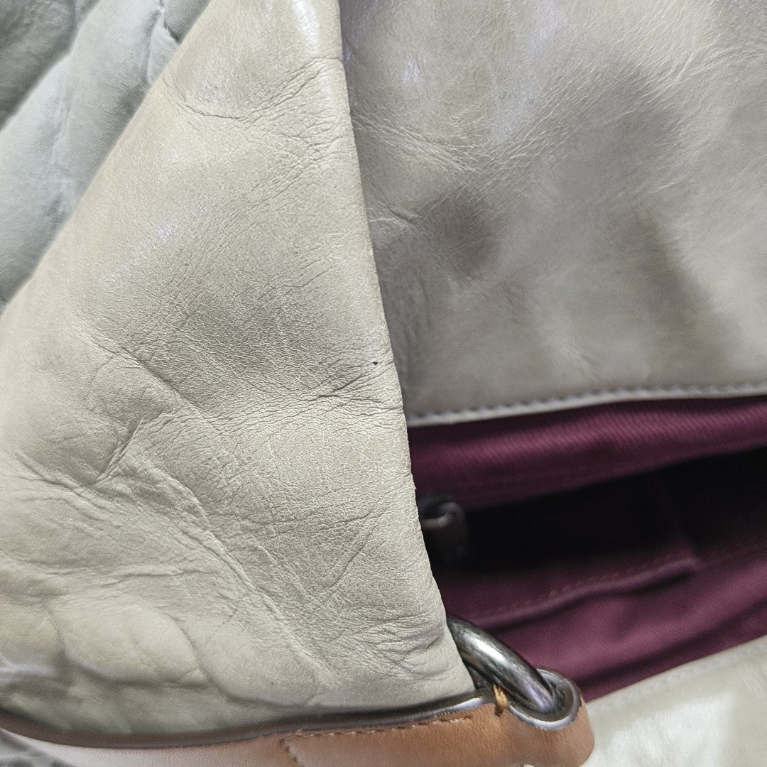 THE MIX Large Quilted Calfskin Gray