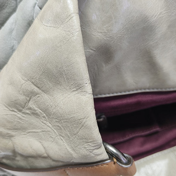 THE MIX Large Quilted Calfskin Gray